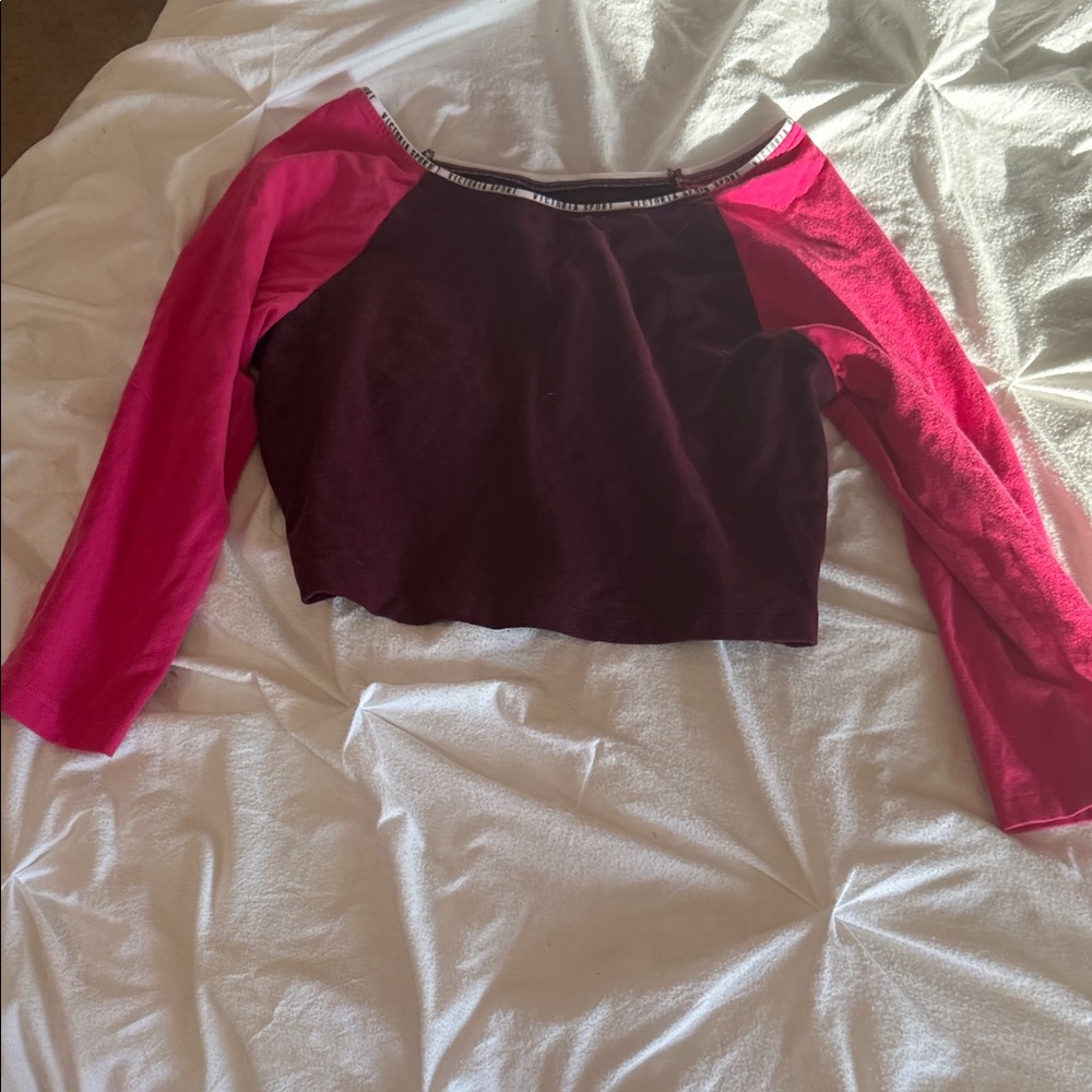 Victoria's Secret Pink and Burgundy Crop Top